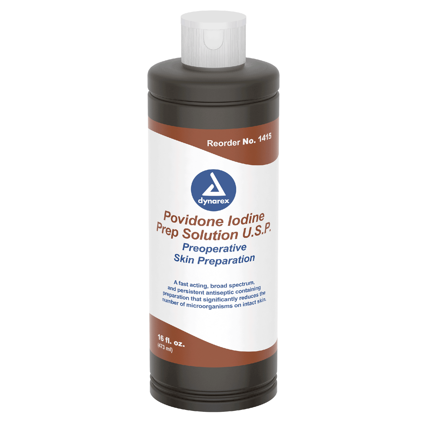 Dynarex Povidone Iodine Prep Solution, 16 oz. Bottle, 24bot/case (24 Count)