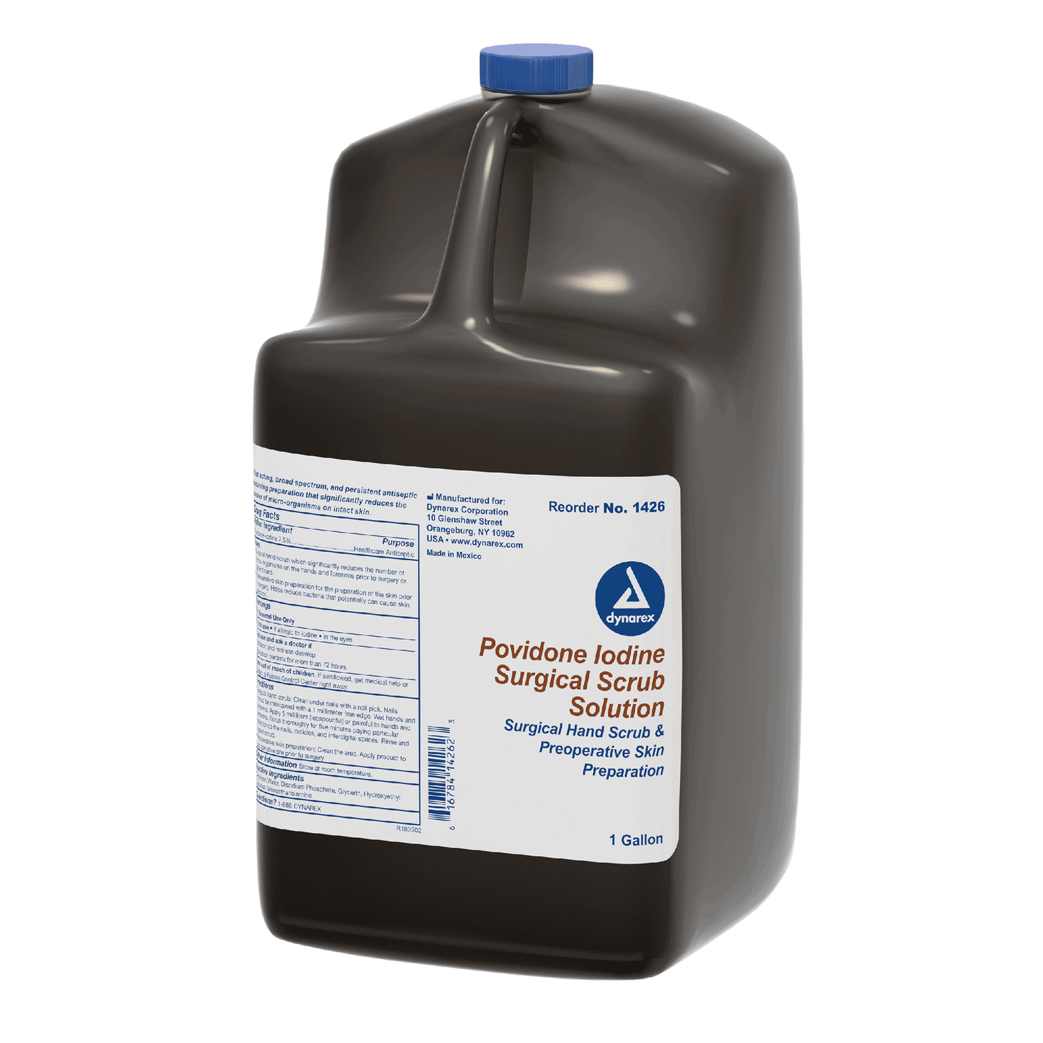 Dynarex Povidone Iodine Scrub Solution, 1 gal. Bottle  4bot/case (4 Count)