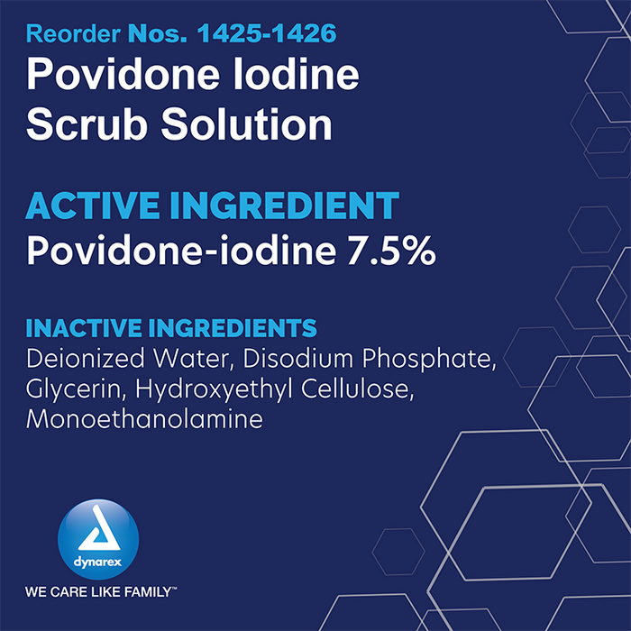 Dynarex Povidone Iodine Scrub Solution, 1 gal. Bottle, 4/cs