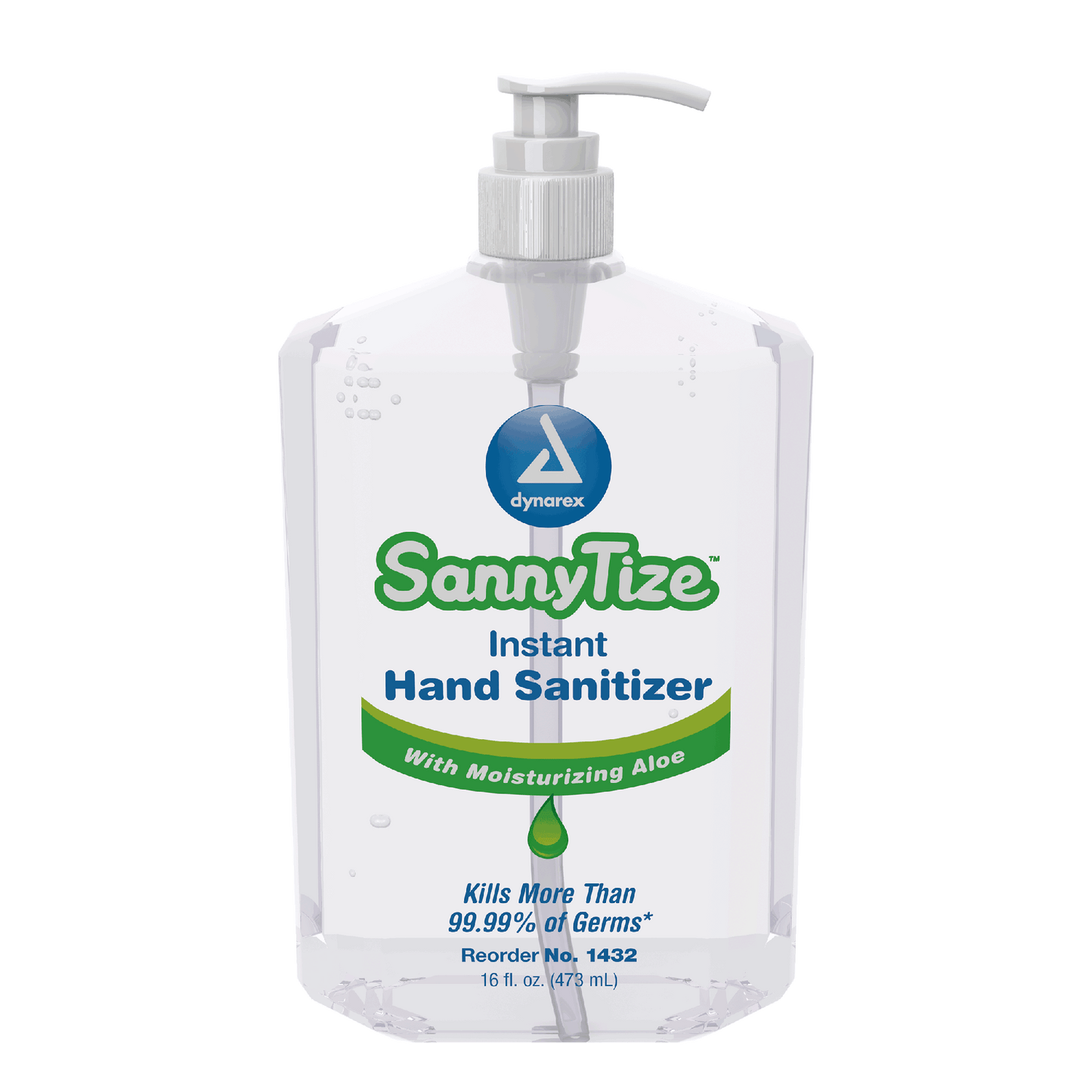 Dynarex SannyTize Instant Hand Sanitizer, 16 oz. Square Pump, 12/cs