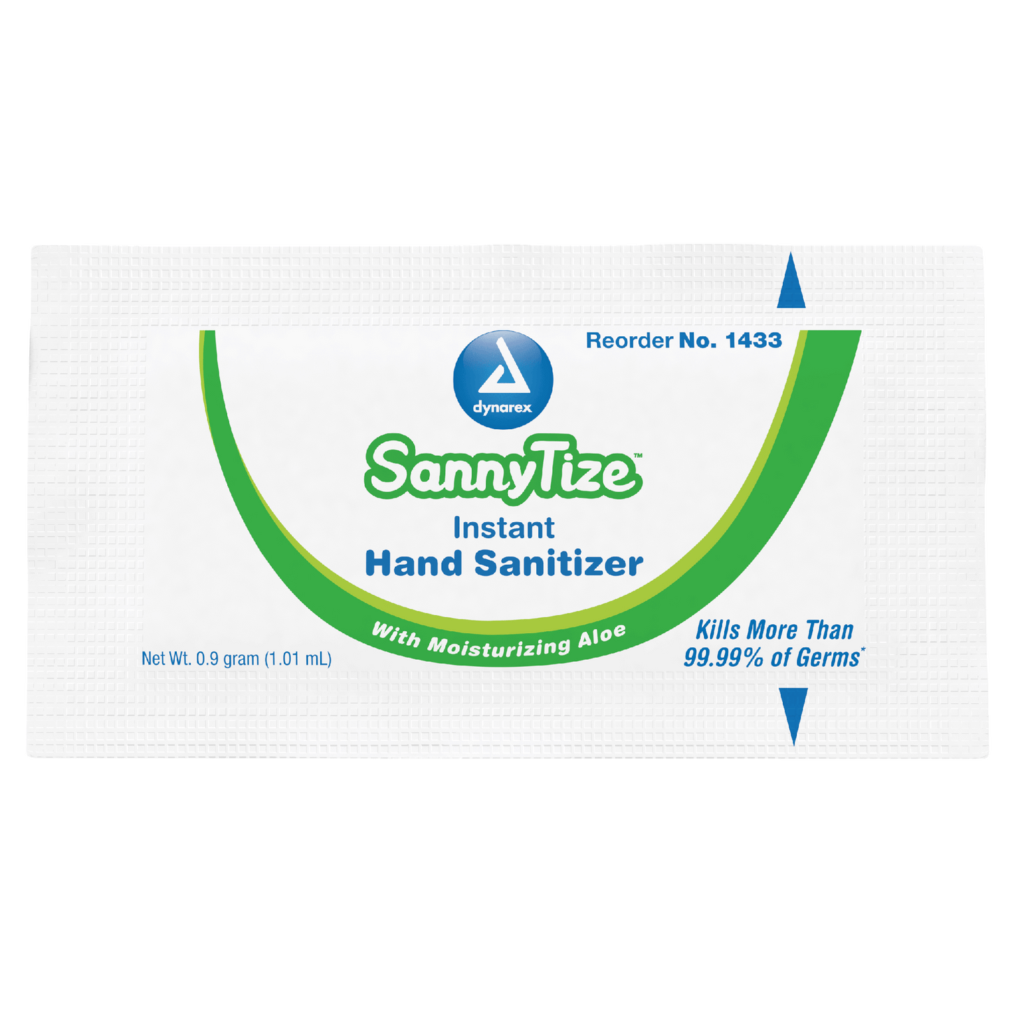 Dynarex SannyTize Instant Hand Sanitizer, 0.9 g Packet, 12/144/cs