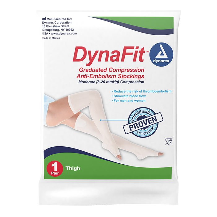 Dynarex DynaFit Compression Stockings - 12pairs/bx, 5bxs/case (60 Pairs)
