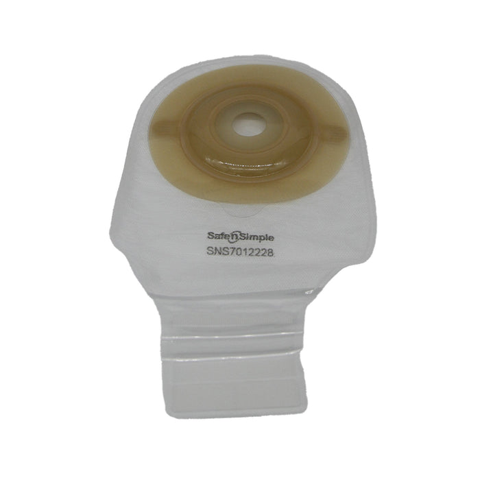 Safe N Simple 12" Convex 1-Piece Extended Wear Pre-Cut Drainable Ostomy Pouches (80 Count)