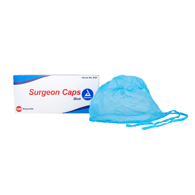 Dynarex Surgeon Cap O.R., Blue, 5/100/cs