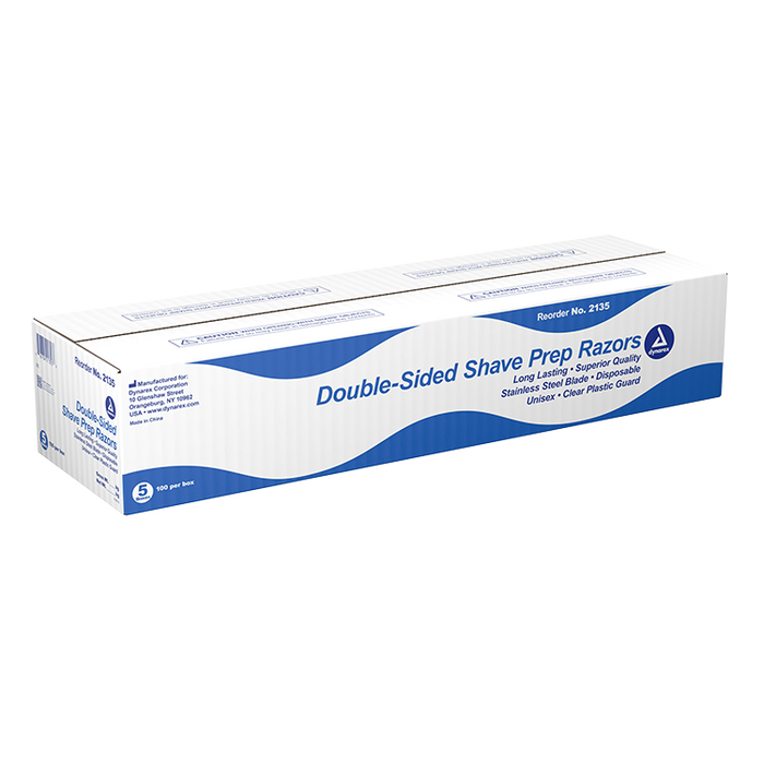 Dynarex Double Sided Shave Prep Razors, 100ea/bx, 5bxs/case (500 Count)