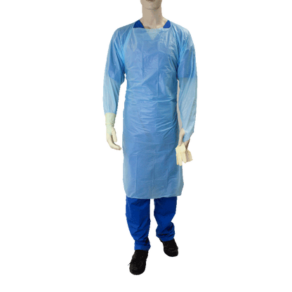 Dynarex CPE Thumb Loop Isolation Gown, Blue, 5/15/cs