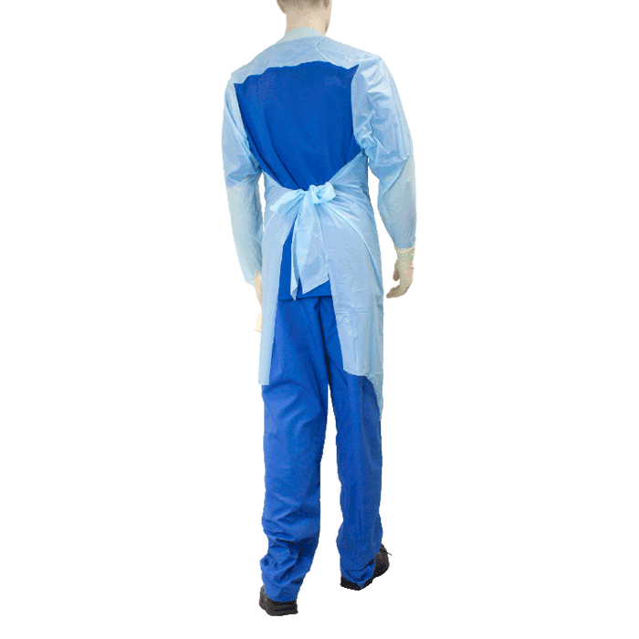 Dynarex CPE Thumb Loop Isolation Gown, Blue, 5/15/cs