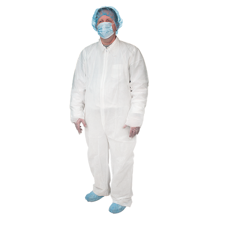 Dynarex Disposable Coveralls, Universal Size, White, 5/5/cs