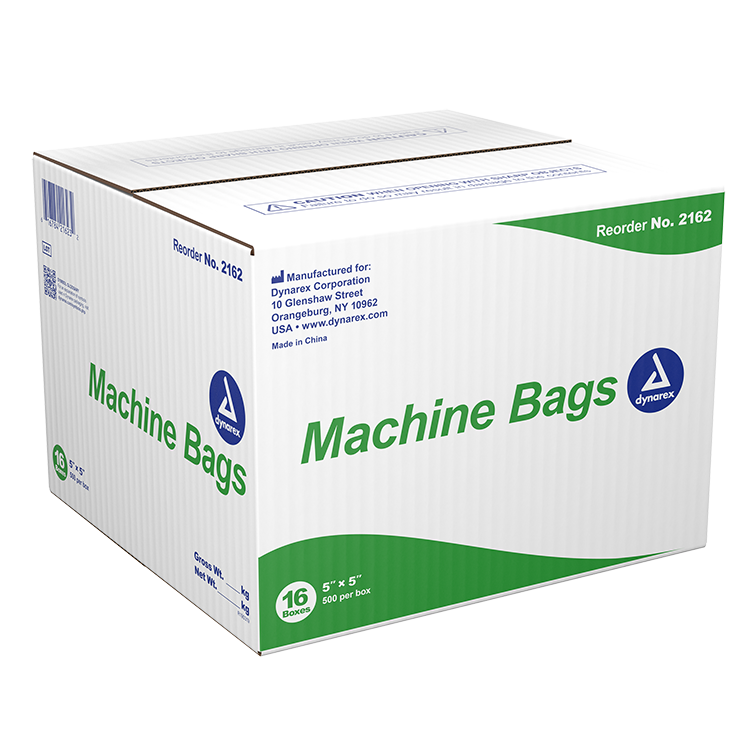 Dynarex Machine Bag, 5" x 5", 16/500/cs