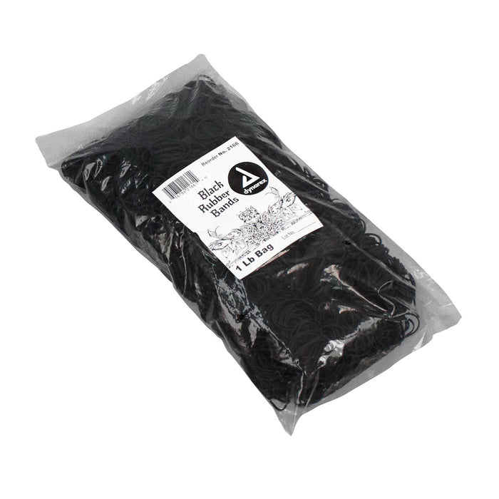 Dynarex Black Rubber Bands, 1 lb. bag, 25bags/cs