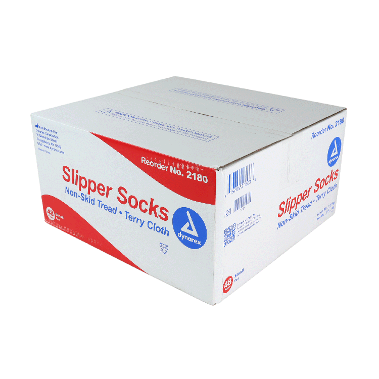 Dynarex Slipper Socks, Small, Red, 48/cs