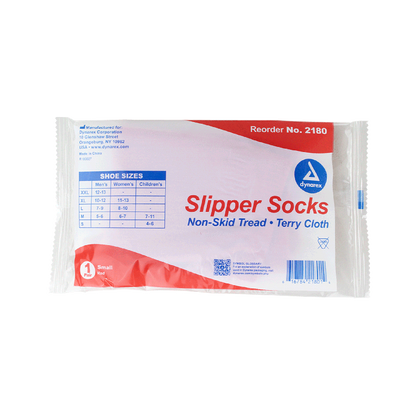 Dynarex Slipper Socks, Small, Red, 48/cs