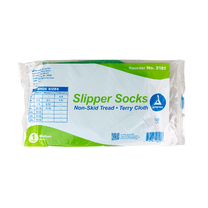 Dynarex Slipper Socks, Medium, Green, 48/cs