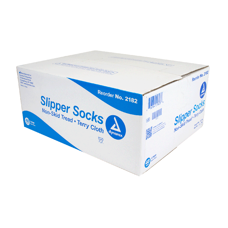 Dynarex Slipper Socks, Large, Dark Blue, 48/cs