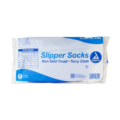 Dynarex Slipper Socks, Large, Dark Blue, 48/cs