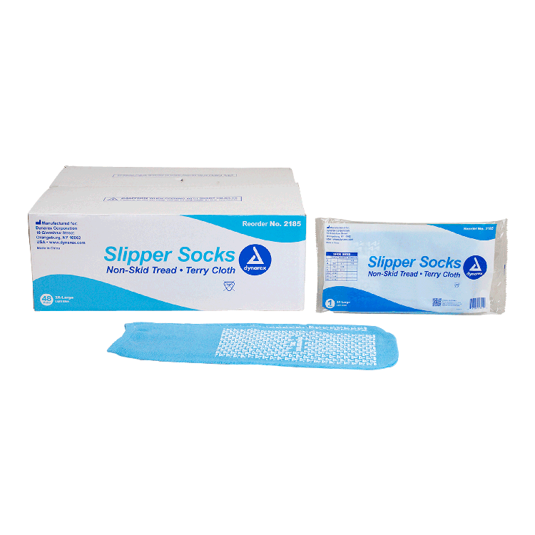 Dynarex Slipper Socks, XXX-Large, Light Blue, 48/cs