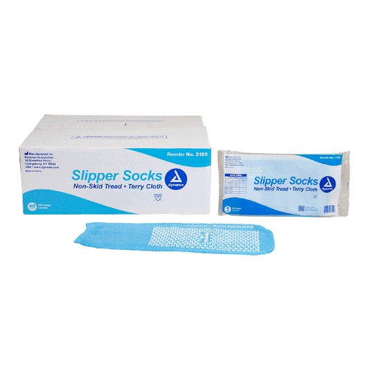 Dynarex Slipper Socks, XXX-Large, Light Blue, 48/cs