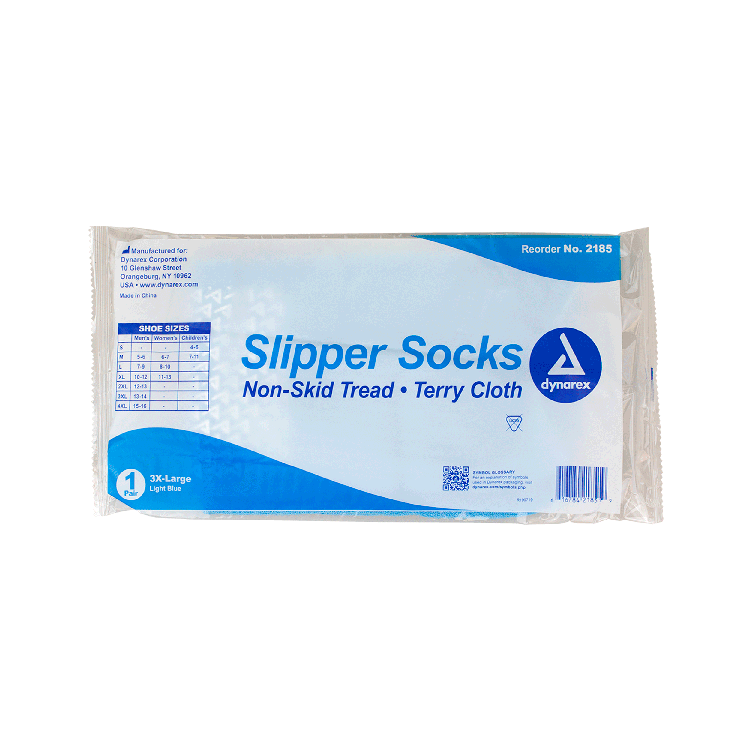 Dynarex Slipper Socks, XXX-Large, Light Blue, 48/cs