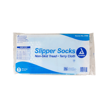 Dynarex Slipper Socks, XXX-Large, Light Blue, 48/cs