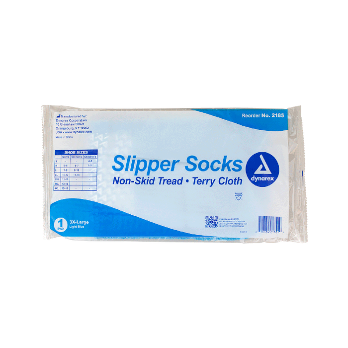 Dynarex Slipper Socks, XXX-Large, Light Blue, 48/cs