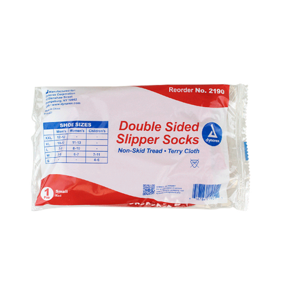 Dynarex Double Sided Slipper Socks, Small, Red, 48/cs