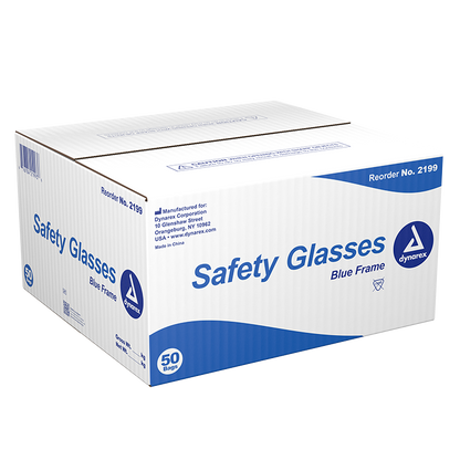 Dynarex Safety Glasses, Blue, 50/cs