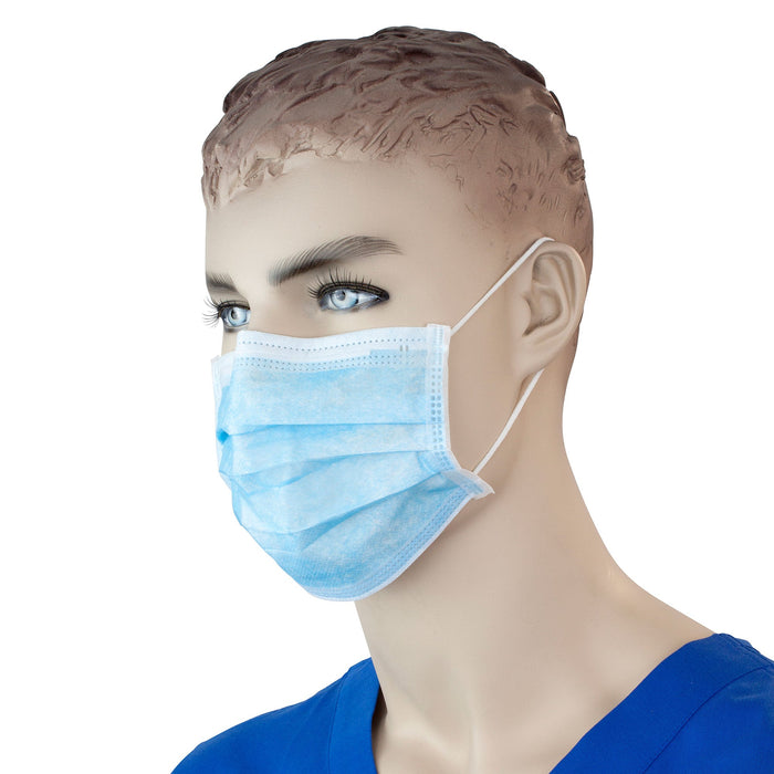 Dynarex Procedure Face Mask w/ Ear Loop, Blue, 12/50/cs