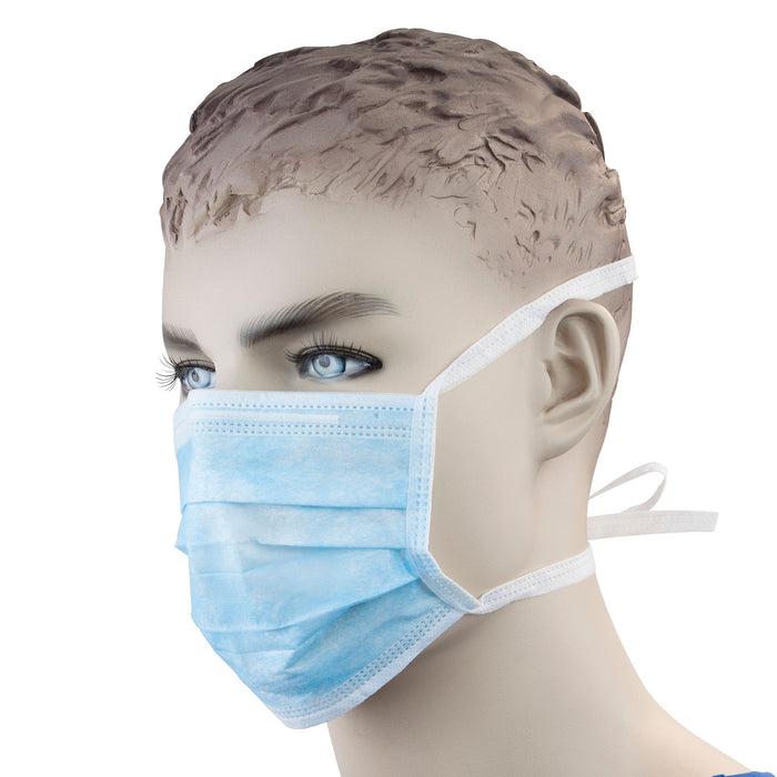 Dynarex Surgical Face Mask w/ Ties, Blue, 6/50/cs