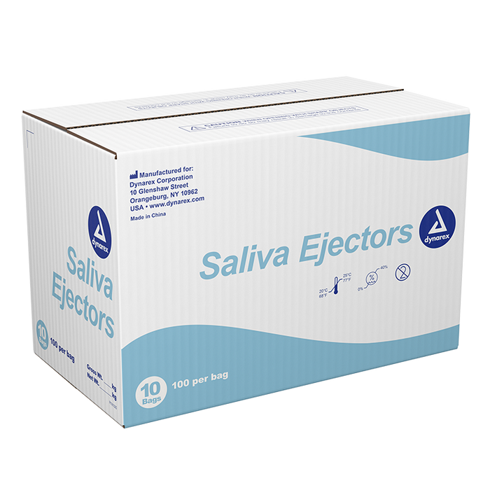 Dynarex Saliva Ejectors, White Tip / White Body, 10/100/cs