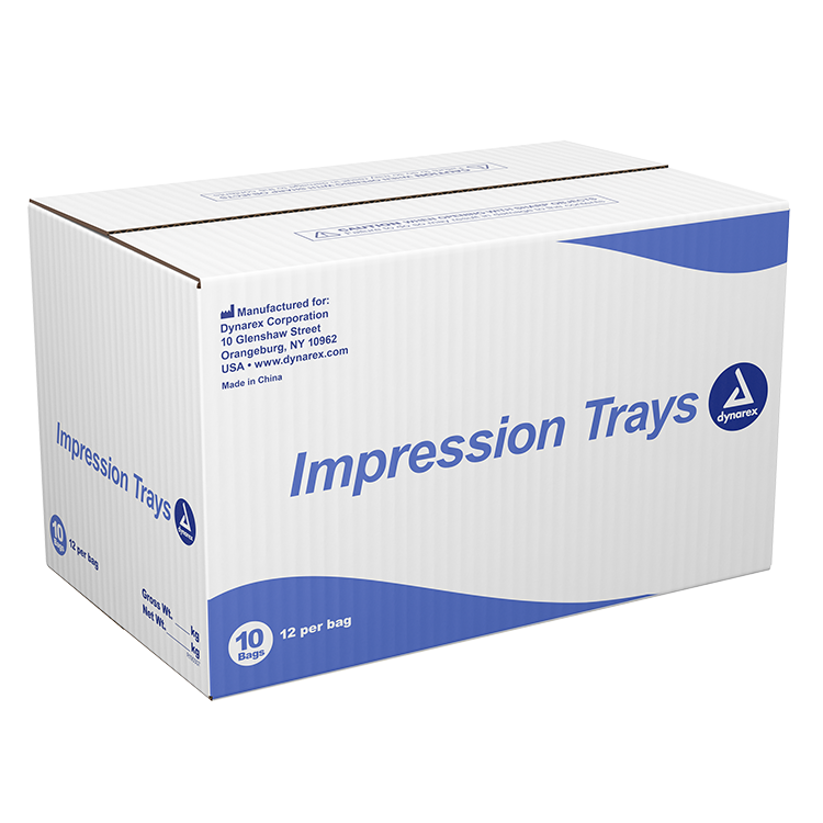 Dynarex Impression Trays, No. 3, Medium Upper, 10/12/cs