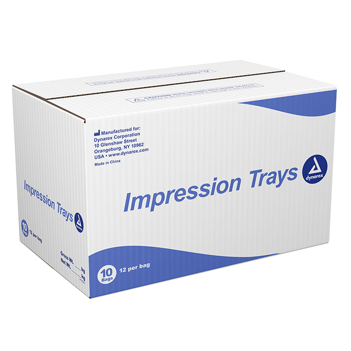 Dynarex Impression Trays, No. 3, Medium Upper, 10/12/cs