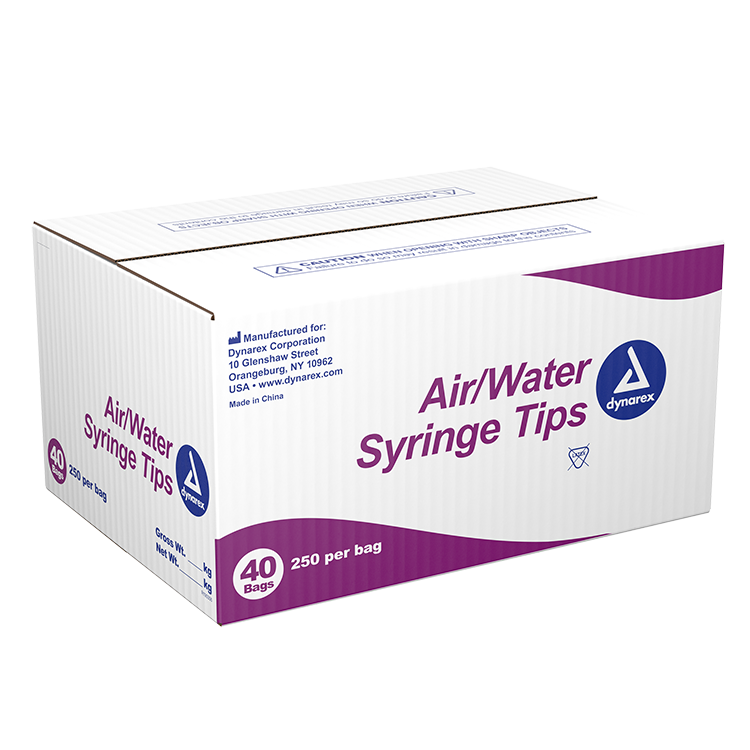 Dynarex Air-Water Syringe Tips, Blue, 40/250/cs