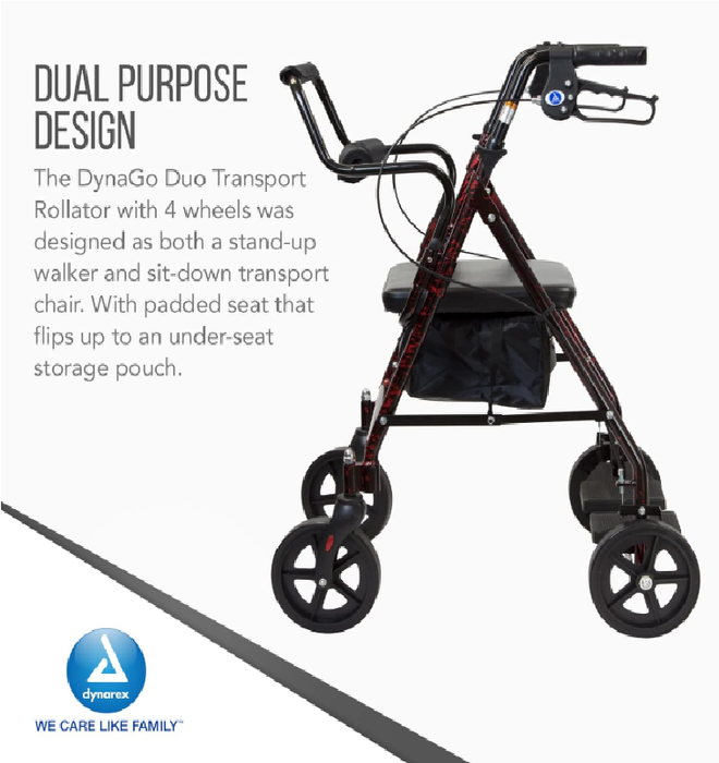 Dynarex DynaGo Duo Transport Rollator