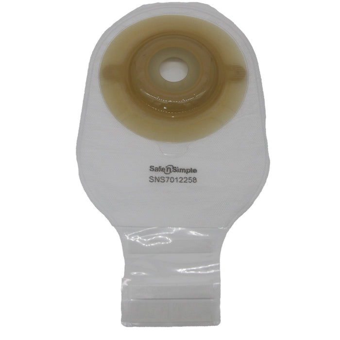 Safe N Simple 12" Convex 1-Piece Extended Wear Pre-Cut Drainable Ostomy Pouches (80 Count)