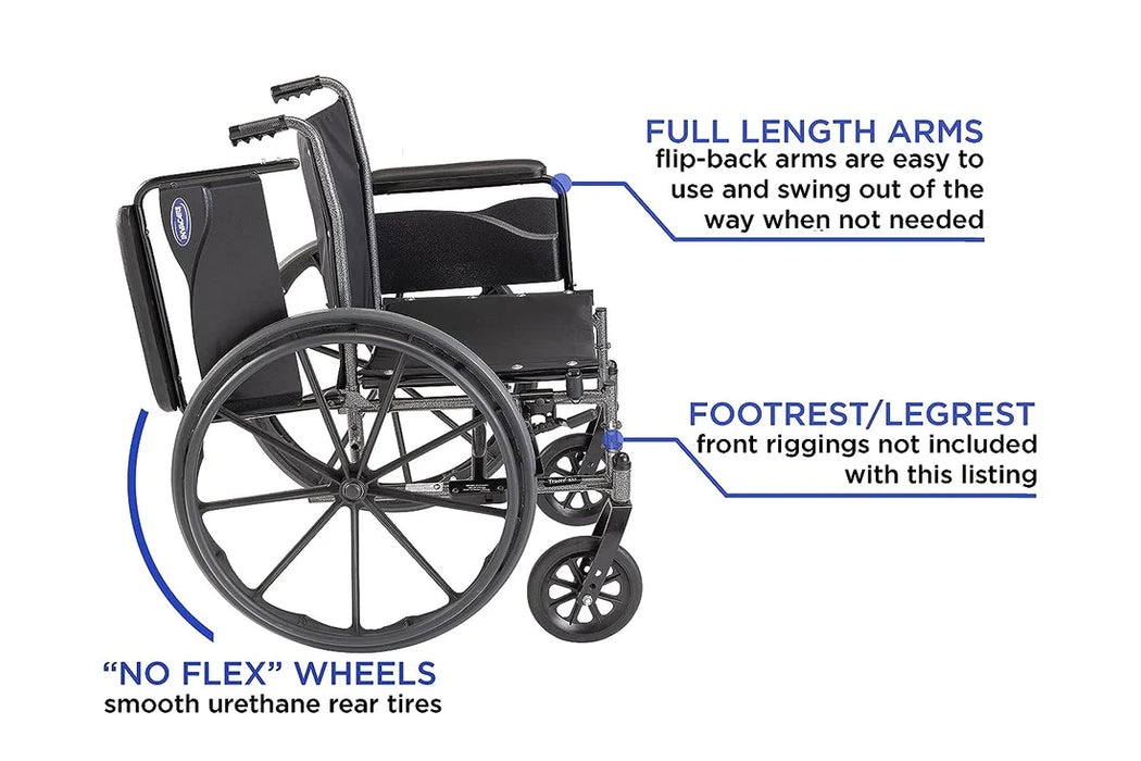 Invacare Tracer SX5 Wheelchair 300 lb. weight capacity