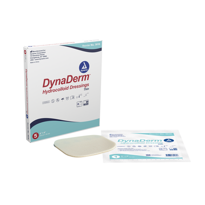 DynaDerm™ DynaDerm - Hydrocolloid Dressing - Thin, 6" x 6", 12/5/cs