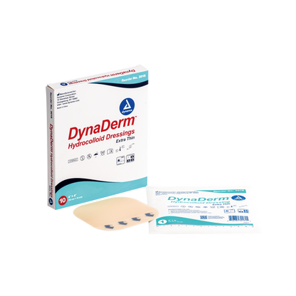 DynaDerm™ DynaDerm - Hydrocolloid Dressing - Extra Thin, 4" x 4", 12/10/cs