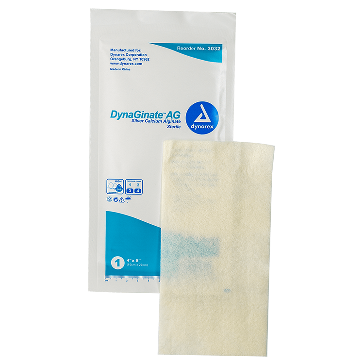 DynaGinate DynaGinate AG - Silver Calcium Alginate Dressing, 4" x 8", 10/5/cs