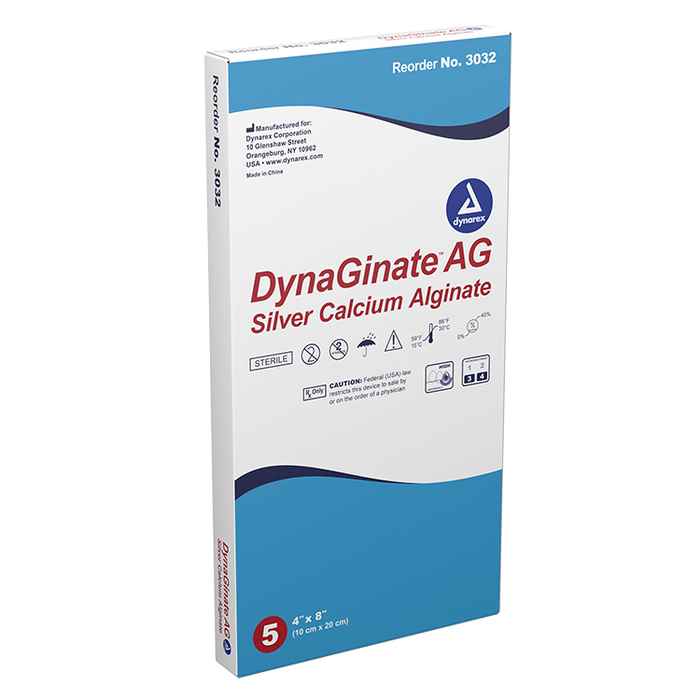 DynaGinate DynaGinate AG - Silver Calcium Alginate Dressing, 4" x 8", 10/5/cs