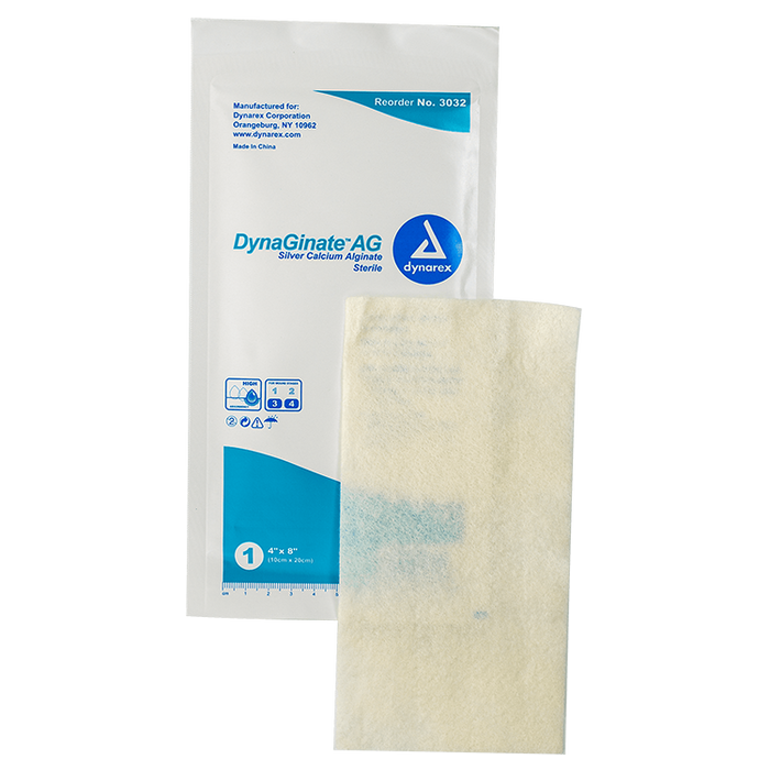 DynaGinate DynaGinate AG - Silver Calcium Alginate Dressing, 4" x 8", 10/5/cs