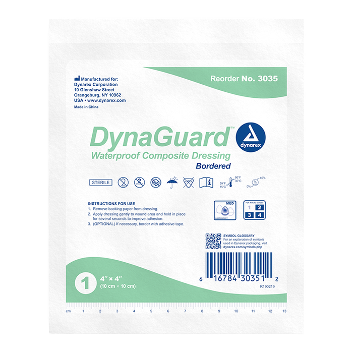 DynaGuard DynaGuard - Waterproof Composite Dressing, 4" x 4", 12/10/cs