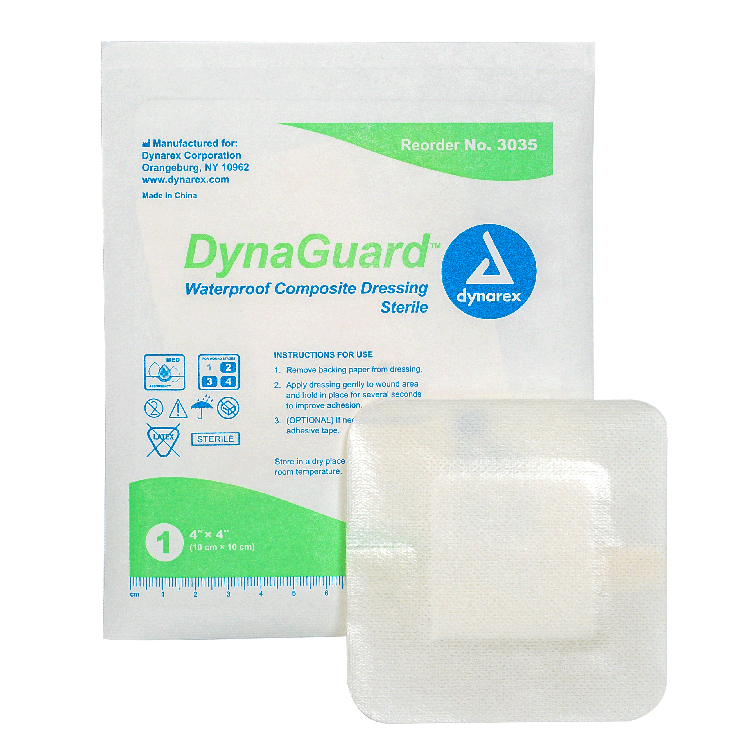Dynarex DynaGuard - Waterproof Composite Dressing - 10ea/bx, 12bxs/cs (1200 Count)