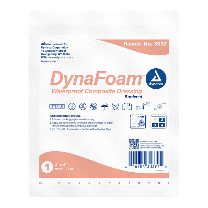 DynaFoam DynaFoam - Waterproof Bordered Foam, 4" x 4", 12/10/cs