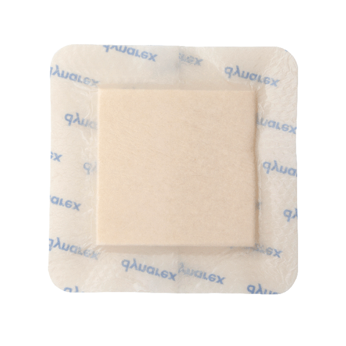 Dynarex SiliGentle AG - Silver Silicone Bordered Foam Dressing, 10ea/bx, 5bxs/cs (50 Count)