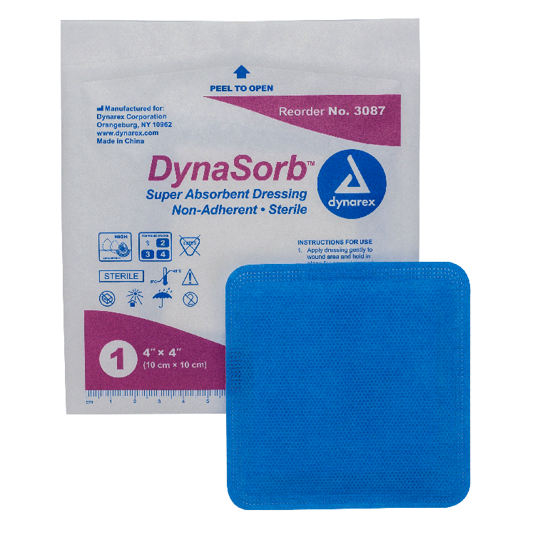 Dynarex DynaSorb - Super Absorbent Dressing, Non-Adhering, 10ea/bx, 12 ...