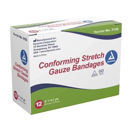 Dynarex Stretch Gauze Bandage Roll, 2", 8/12/cs