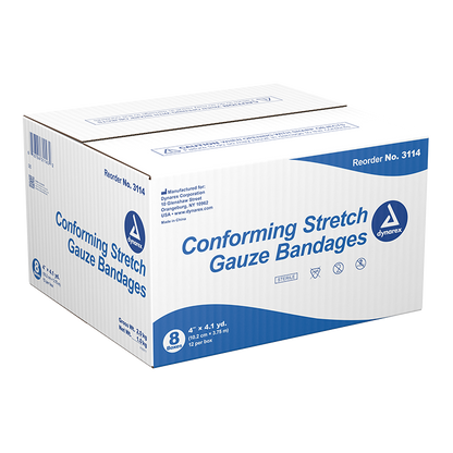 Dynarex Stretch Gauze Bandage Roll - Sterile, 4", 8/12/cs