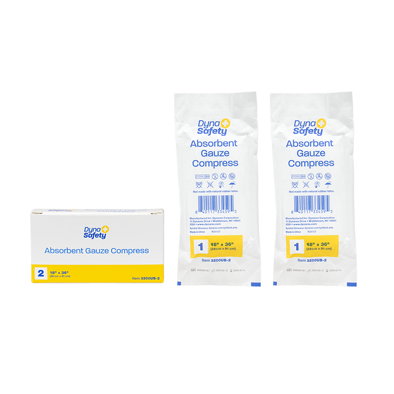 Dynarex Absorbent Gauze Compress, 18" x 36", 2ea/bx, 50bxs/cs (100 Count)