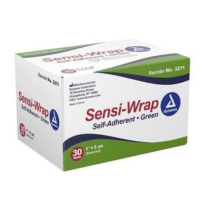 Dynarex Sensi Wrap, Self-Adherent, 1" x 5 yd Green, 30/cs