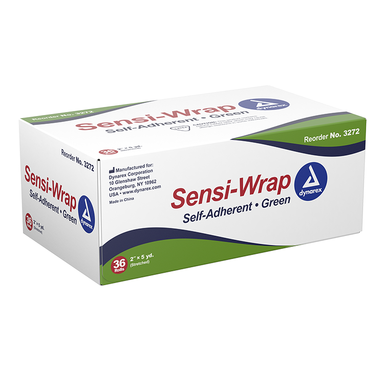 Dynarex Sensi Wrap, Self-Adherent, 2" x 5 yd Green, 36/cs